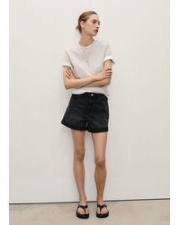 Mango - High-Waisted Mom-Fit Denim Shorts - Lyst