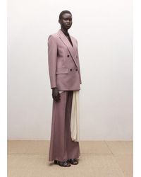 Mango - Pantalon De Costume Flare Laine Rose - Lyst