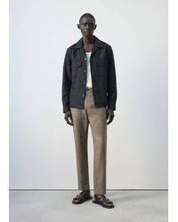 Mango - Bowling Collar Overshirt 100% Linen - Lyst