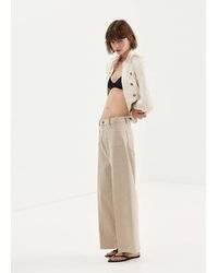 Mango - Wide-Leg Patch Pocket Jeans - Lyst