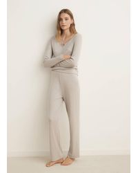 Mango - Ribbed-Knit Pyjama Trousers - Lyst
