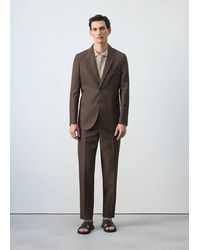 Mango - Slim Fit Lyocell Linen Suit Jacket - Lyst