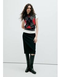 Mango - Argyle-Knit Vest Medium Heather - Lyst