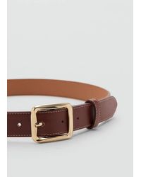 Mango - Square Buckle Belt - Lyst