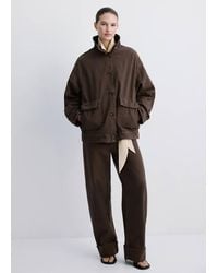 Mango - Oversized Denim Parka With Pockets - Lyst