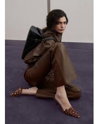 Mango - Bambi Leather And Faux Fur High-Heel Shoe - Lyst