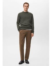 Mango - Ribbed-Neck Wool-Blend Sweater - Lyst