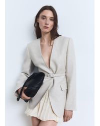 Mango - Medium Braided Leather Shoulder Bag - Lyst