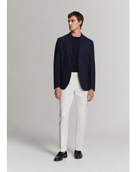 Mango - Linen-Cotton Blend Trousers With Adjustable Drawstrings - Lyst