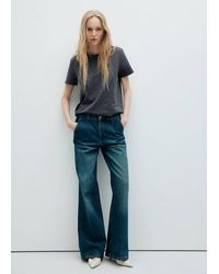 Mango - 100% Cotton Round Neck T-Shirt - Lyst