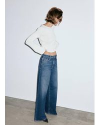 Mango - High-Waisted Wideleg Jeans - Lyst
