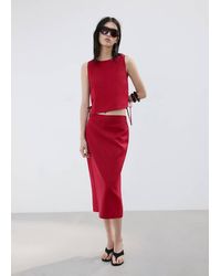 Mango - Linen Top With Ties - Lyst