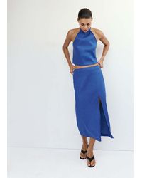 Mango - Linen Cotton Halter Top - Lyst