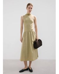 Mango - Contrast-Bodice Dress - Lyst