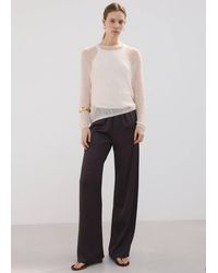 Mango - Satin Straight-Fit Trousers - Lyst