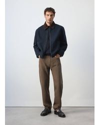 Mango - Corduroy Collar Denim Jacket - Lyst