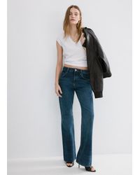 Mango - V-Neck Cotton T-Shirt - Lyst