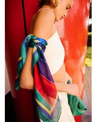 Mango - Combined Striped Printed Scarf - Lyst
