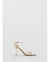 Mango - Heeled Sandal With Crossed Straps - Lyst