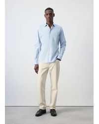Mango - 100% Cotton Regular Fit Striped Shirt - Lyst