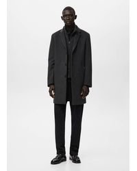 Mango - Wool Coat With Detachable Inner Collar - Lyst