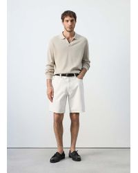 Mango - Straight-Fit Denim Bermuda Shorts - Lyst
