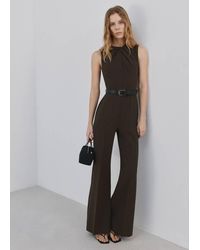 Mango - Jumpsuit With Draped Detail Belt - Lyst