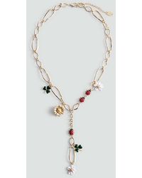 Mango - Flower Beads Necklace - Lyst