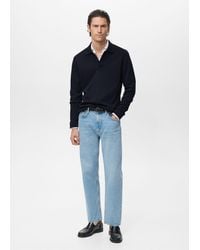 Mango - Regular-Fit Knitted Polo Sweater - Lyst