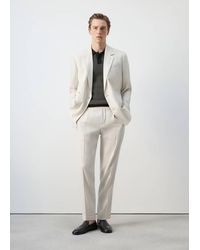 Mango - Boston Linen-Blend Regular Fit Suit Trousers - Lyst