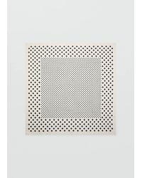 Mango - Satin Check-Print Scarf - Lyst