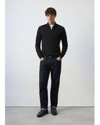 Mango - 100% Merino Wool Sweater With Zip-Neck - Lyst