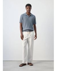 Mango - 100% Cotton Fine-Knit Polo Shirt - Lyst