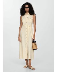 Mango - 100% Linen Shirty Dress Pastel - Lyst