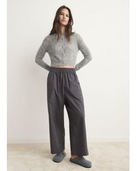 Mango - Crop-Hose Aus Baumwolle Mit Taschen - Lyst