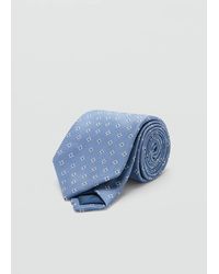 Mango - Geometric Patterned Silk Tie - Lyst