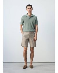 Mango - Slim-Fit 100% Linen Bermuda Shorts - Lyst