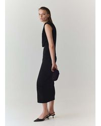 Mango - Draped Midi-Dress - Lyst