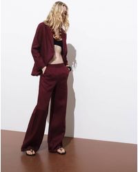 Mango - Linen Suit Jacket With Frayed Ends - Lyst