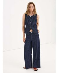 Mango - Wide-Leg Washed-Effect Jeans - Lyst