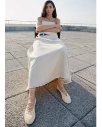 Mango - Ballerine Pelle Fasce Incrociate Bianco - Lyst