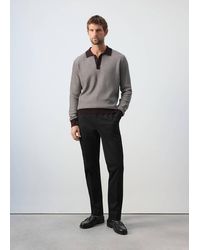 Mango - Fine-Knit 100% Cotton Structured Polo Shirt - Lyst