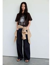 Mango - Printed Cotton-Blend T-Shirt - Lyst