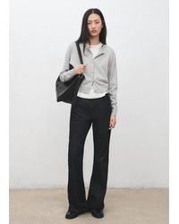 Mango - Cardigan Maglia Bottoni Grigio Chiaro Vigoré - Lyst