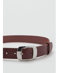 Mango - Cintura Fibbia Quadrata Marrone - Lyst