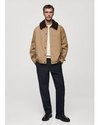 Mango - Quilted Jacket With Sheepskin Collar - Lyst