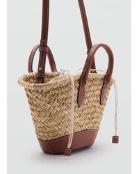 Mango - Small Natural Fibre Basket - Lyst