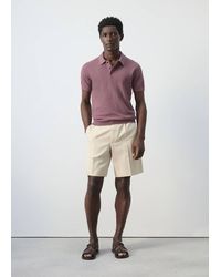 Mango - Fine Knit Polo Shirt With Microstructure - Lyst