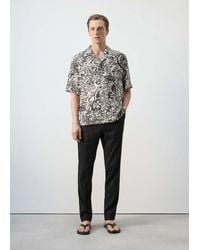 Mango - Printed Flowing Shirt With Bowling Collar - Lyst