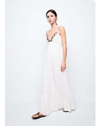 MANGO TEEN - Embroidered Fluid Long Dress - Lyst